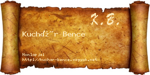 Kuchár Bence névjegykártya